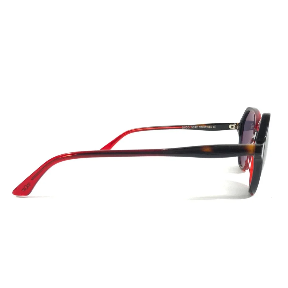 BOZ Sunglasses DIDO 3092 Clear Red Dark Demi Tortoise Frames with Purple Lenses